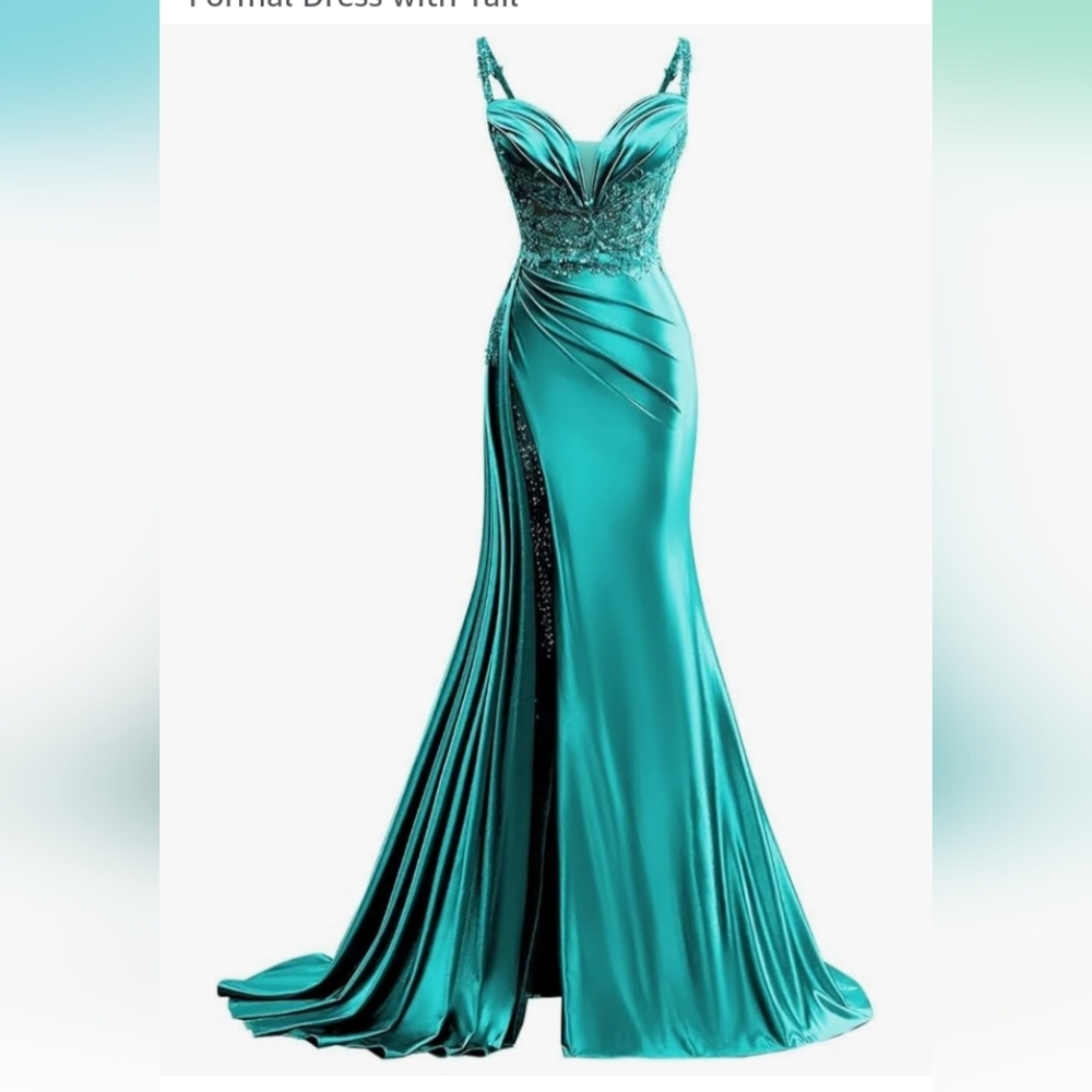Elegant Teal Evening Gown Prom Dress